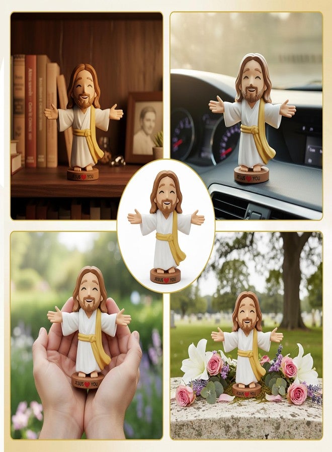 Framad 4" Large Jesus Love You Figures for Car Dashboard, Jesus Loves You Figurines, Miniature Decor Figurines to Hide and Seek Religious - Image 4